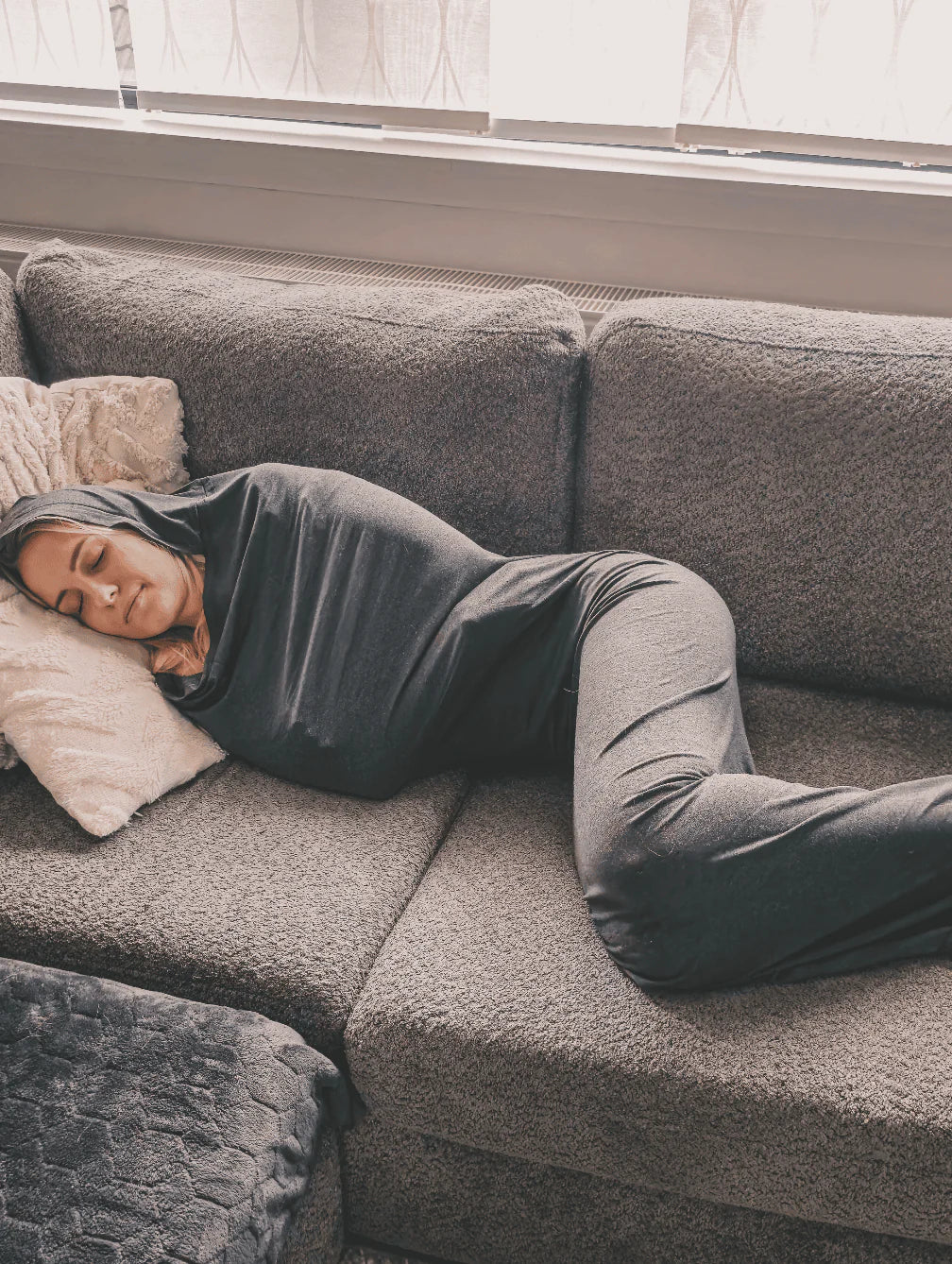 Person relaxing on a couch